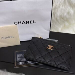 Chanel Black Quilted Leather Wallet